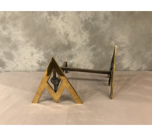 Pair of track Art Deco in brass and iron