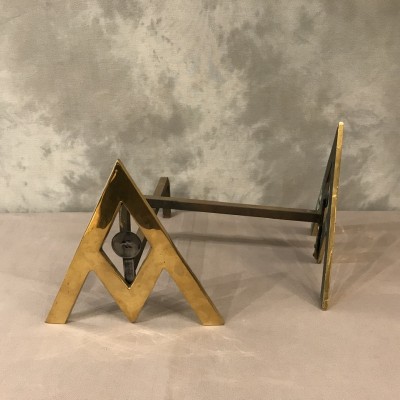 Pair of track Art Deco in brass and iron