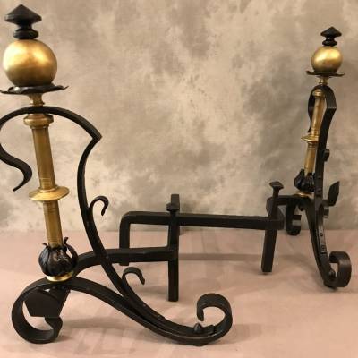 Pair of old iron and brass tracks circa 1920