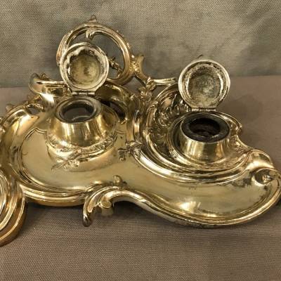 Bronze Bronze Encrier of epoch 19 th Louis XV