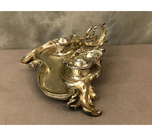 Bronze Bronze Encrier of epoch 19 th Louis XV