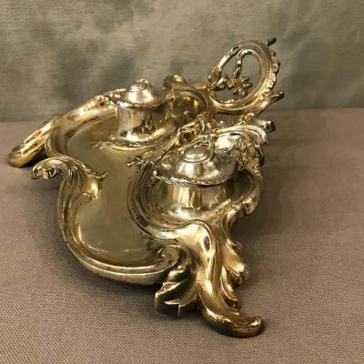 Bronze Bronze Encrier of epoch 19 th Louis XV