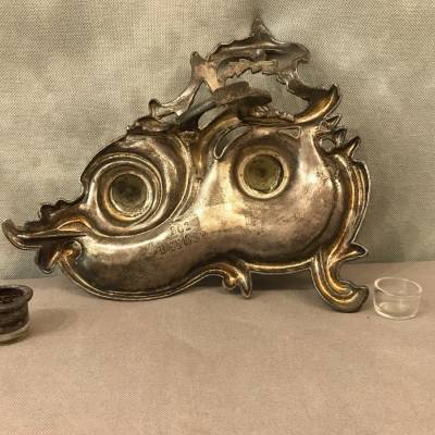 Bronze Bronze Encrier of epoch 19 th Louis XV