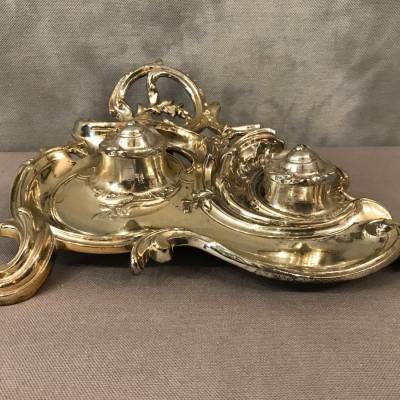 Bronze Bronze Encrier of epoch 19 th Louis XV