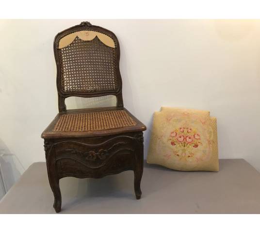 Charmante chaise de commodité d'époque Louis XV 18 ème