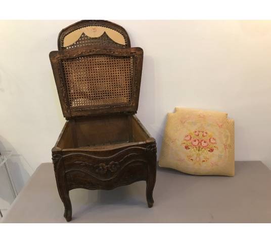 Charmante chaise de commodité d'époque Louis XV 18 ème