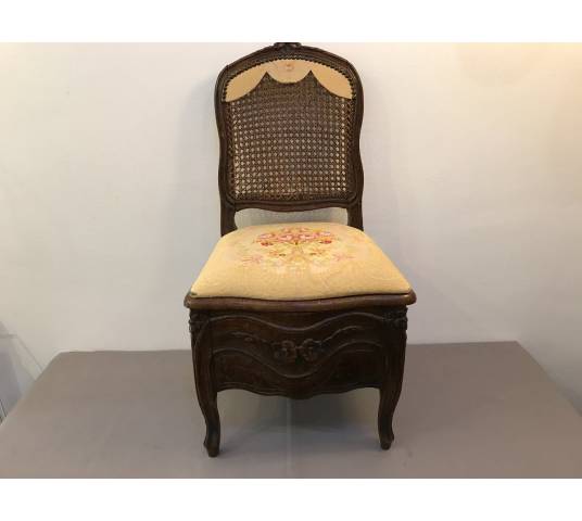 Charmante chaise de commodité d'époque Louis XV 18 ème