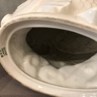 Pair of fish in white porcelain circa 1940