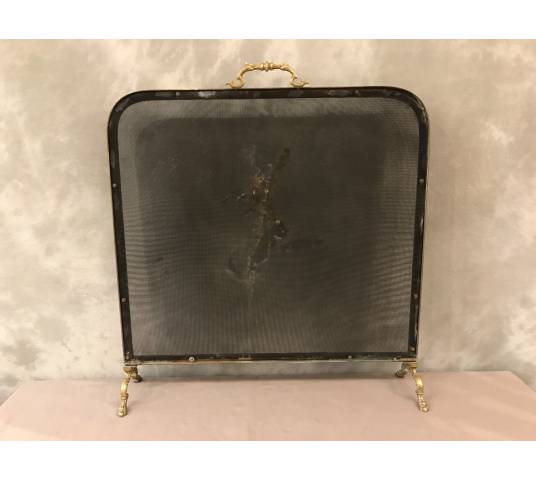 Pare fire screen of chimney in bronze vintage 19 th