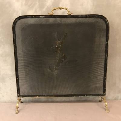 Pare fire screen of chimney in bronze vintage 19 th