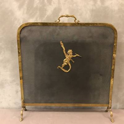 Pare fire screen of chimney in bronze vintage 19 th