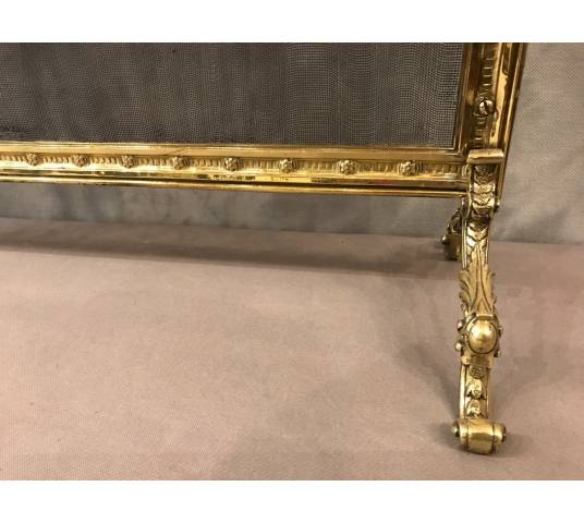 Pare fire screen of antique fireplace in brass and bronze epoch 19ème