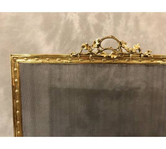 Pare fire screen of antique fireplace in brass and bronze epoch 19ème