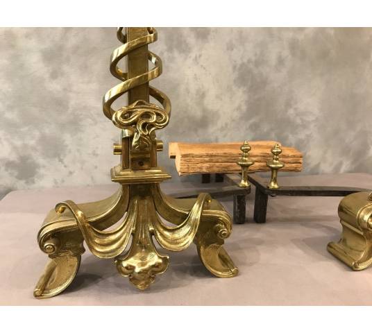 Modern polished bronze channels Art Nouveau