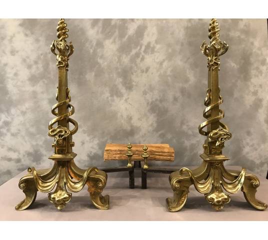 Modern polished bronze channels Art Nouveau