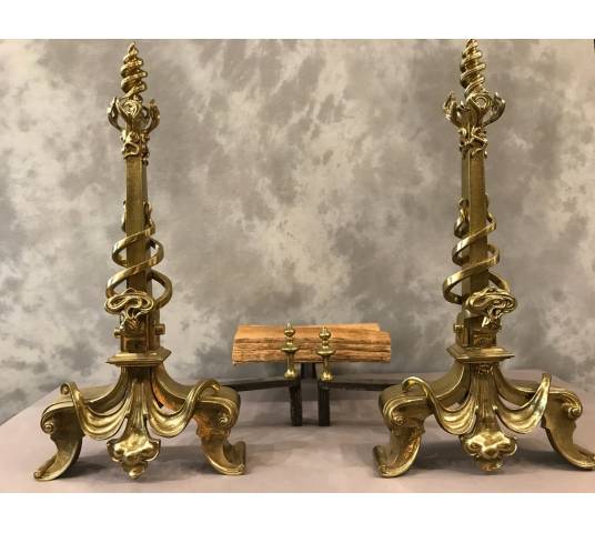 Modern polished bronze channels Art Nouveau