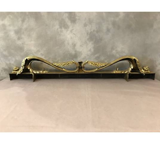 Beautiful old fireplace bar in bronze and vintage brass Restoration 19 th