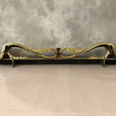 Beautiful old fireplace bar in bronze and vintage brass Restoration 19 th