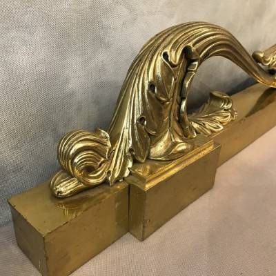 Beautiful old fireplace bar in bronze and vintage brass Restoration 19 th