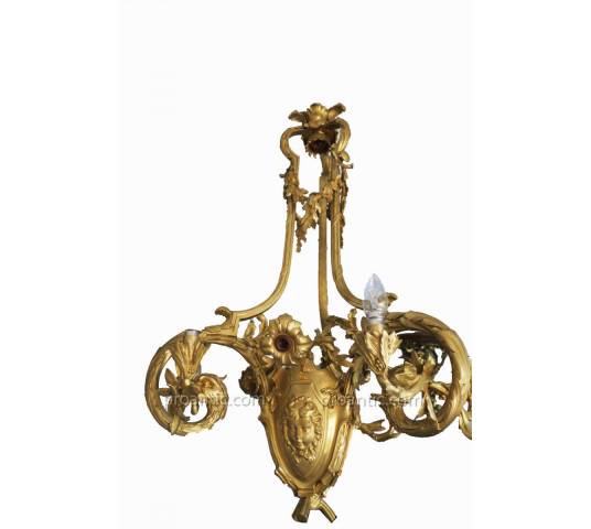 Magnificent great chandelier in gilded bronze 19 th