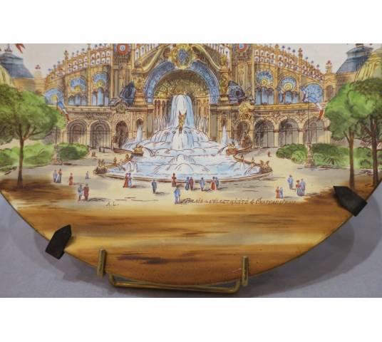 Paire de plats tableaux en porcelaine de l'Exposition Universelle de 1900