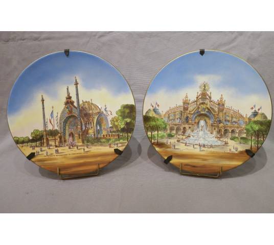 Pair of porcelain dishes from the 1900 World's Fair