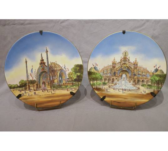 Pair of porcelain dishes from the 1900 World's Fair