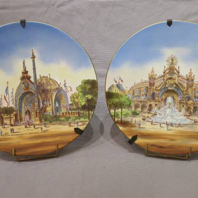 Pair of porcelain dishes from the 1900 World's Fair