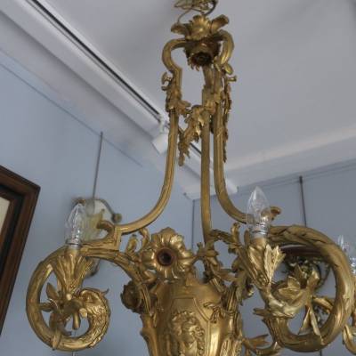 Magnificent great chandelier in gilded bronze 19 th