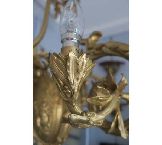 Magnificent great chandelier in gilded bronze 19 th