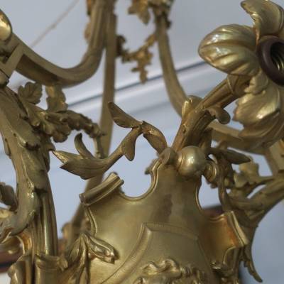 Magnificent great chandelier in gilded bronze 19 th