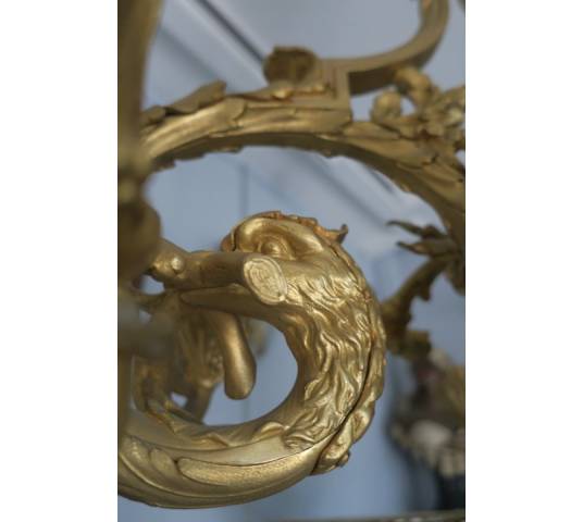 Magnificent great chandelier in gilded bronze 19 th