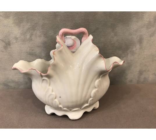 Beau panier ancien  en porcelaine d'époque 19 ème