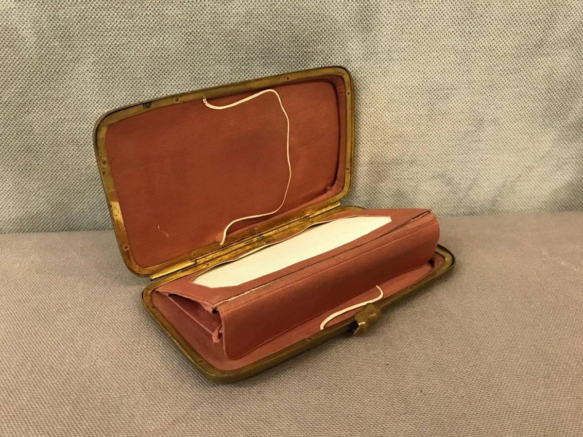 Ancien Jeu De Cartes 19ème – Petit Format 6,2x4,4 Cm, étui Cuir époque