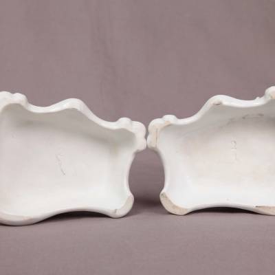 Belle pair de bougeoir en porcelaine de Vieux Paris d' epoch 19 ème