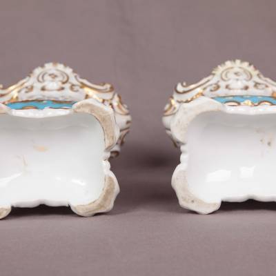 Ravant pair of porcelain vases from Old Paris of epoch 19 th
