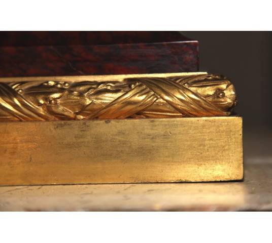 Magnifique paire de portes torchères en bronze doré et bronze patiné d'époque 19 ème