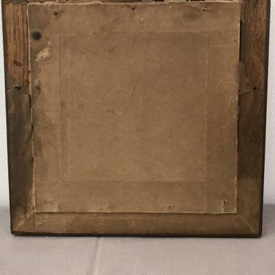 Tableau en céramique d'époque 19 ème sur cadre en bois