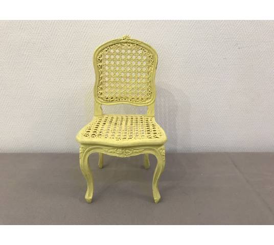 Chaise miniature de style Louis XV peinte en jaune