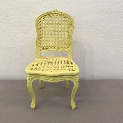 Louis XV style miniature chair painted yellow