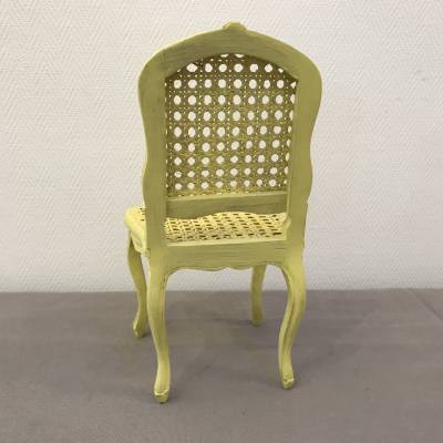Louis XV style miniature chair painted yellow