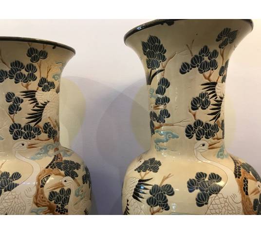 Pair of large Chinese decorative vases