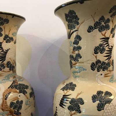 Paire de grands vases décor Chinois