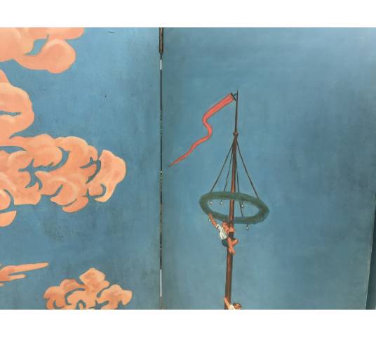Paravent at 5 panels of the French Revolution 20 th