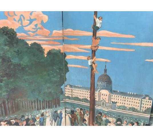 Paravent at 5 panels of the French Revolution 20 th