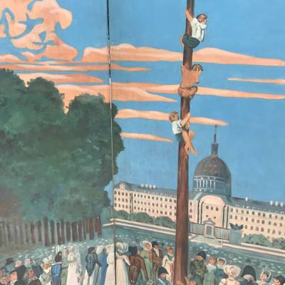 Paravent à 5 panneaux décor de la Révolution française 20 ème
