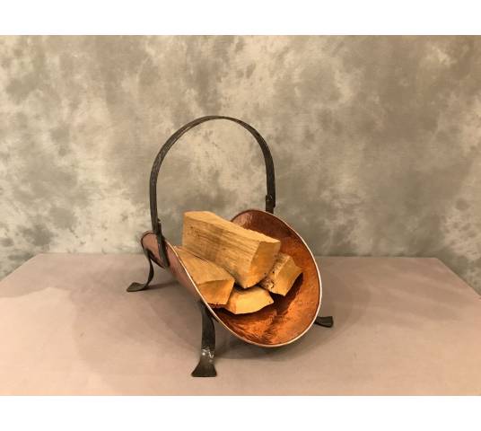 Ancient Copper Wood Cart 19ème