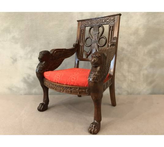 Small miniature style mahogany seat