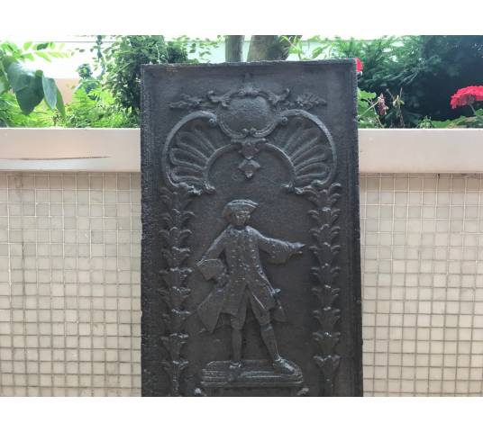 Beautiful old fireplace plate in vintage iron 18 th