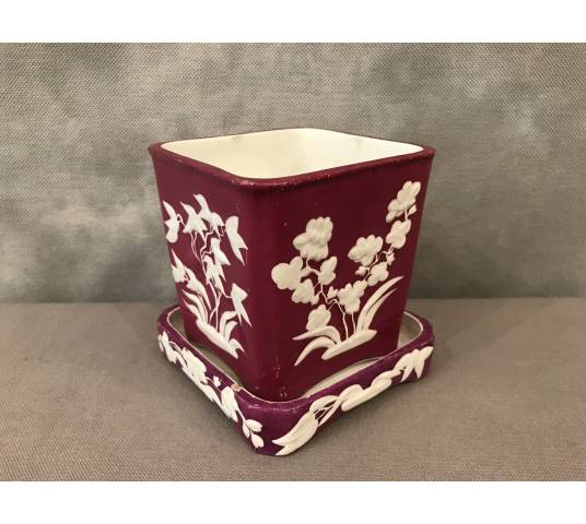 Cache pot en porcelaine de Minton d’époque  fin 19 ème